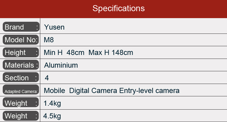 M8 Photography tripod(图3)