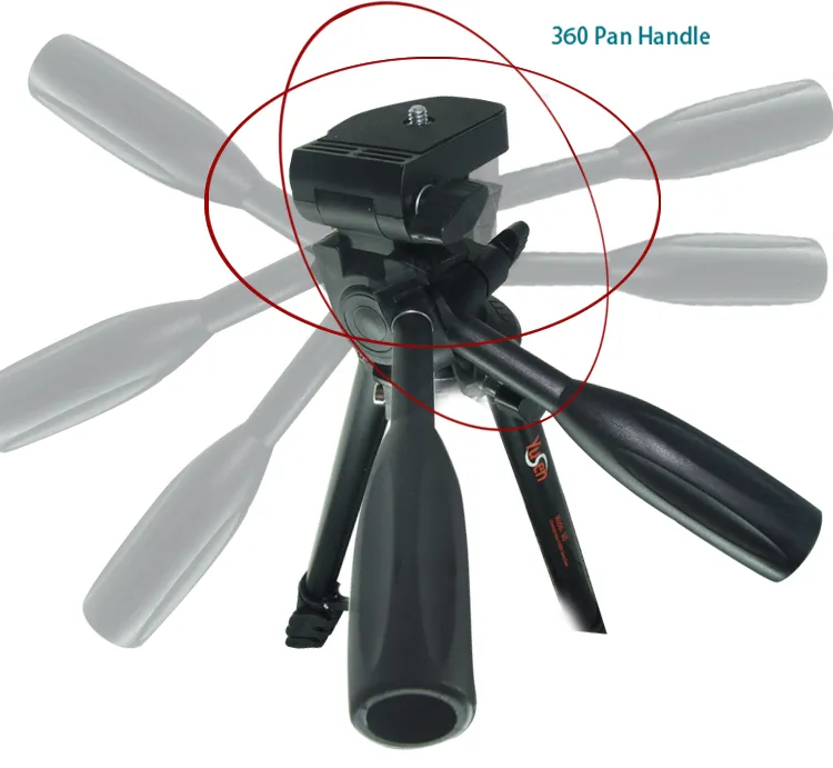 Ultralight Compact Travel Tripod with Quick Release Plate Panoramic Head Aluminum Tripod 0.7kg Max Load 3kg with Carrying Bag