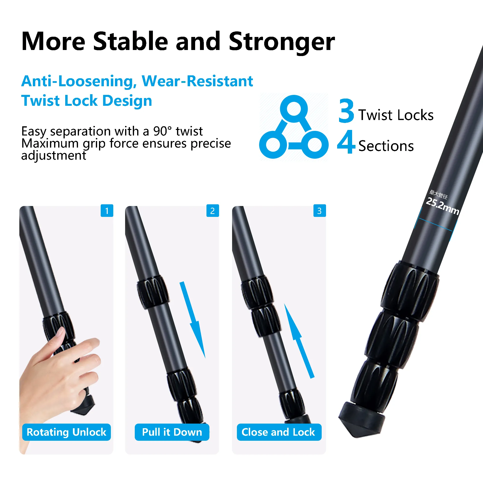 21" to 63" Adjustment Travel Aluminum Tripod Monopods with 360 Degree Fluid Pan Head and Quick Release Plate for DSRL Camera