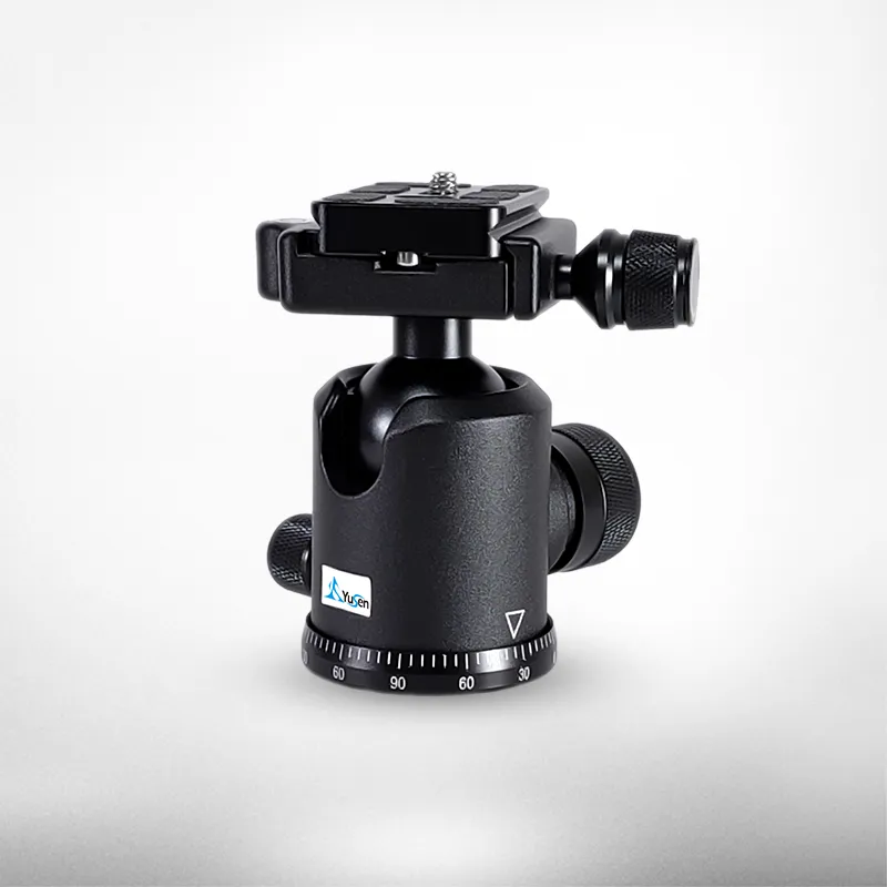 36mm Aluminum Metal Tripod Ball Head 360 Degree Rotating Panoramic with 1/4 Inch Quick Release Plate Bubble Level for Ca
