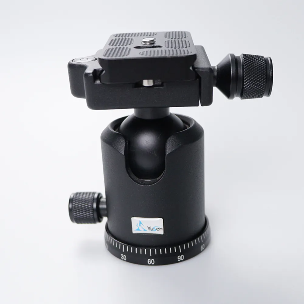 36mm Aluminum Metal Tripod Ball Head 360 Degree Rotating Panoramic with 1/4 Inch Quick Release Plate Bubble Level for Ca