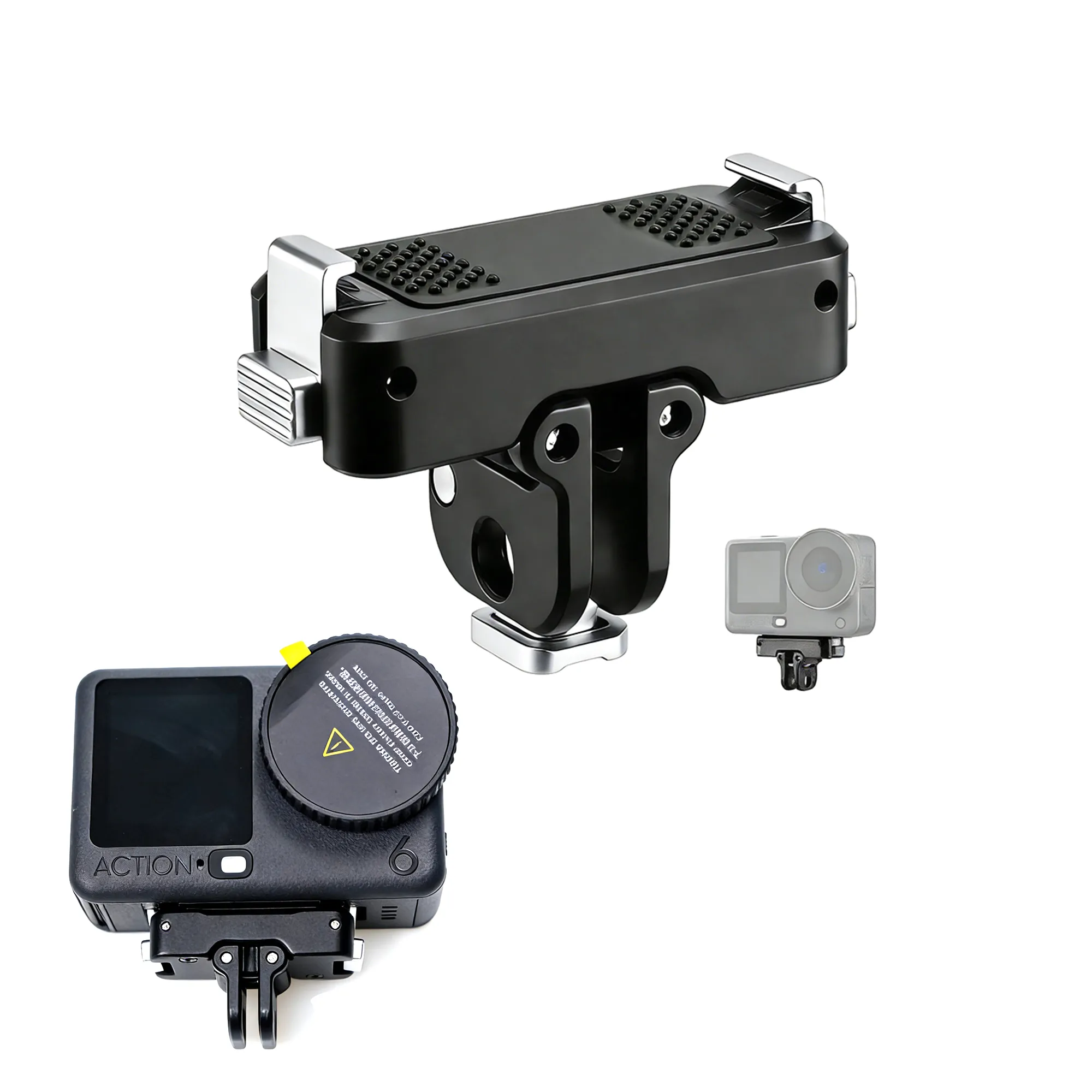 Magnetic Quick Release Adapter Camera Base Mount for DJI Action 6/Osmo Nano Aluminium Alloy Expansion Adapter with 1/4" Screw