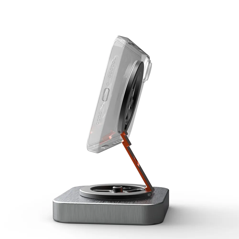 Adjustable Magnetic Phone Holder Stand Foldable Metal Desk Mount with Sturdy Base, Fits  iPhone & Cases