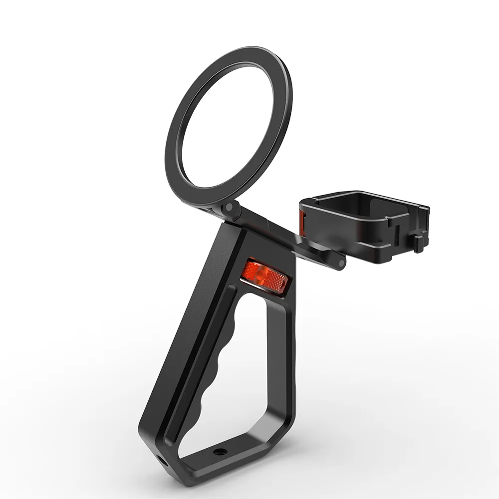 Aluminum Alloy Action Camera Hand Grip with MagSafe Phone Holder for DJI Osmo Pocket 3 4 2-in-1 Action Camera Hand Grip